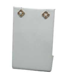 [66322] Aretes de rodio dorado con perla
