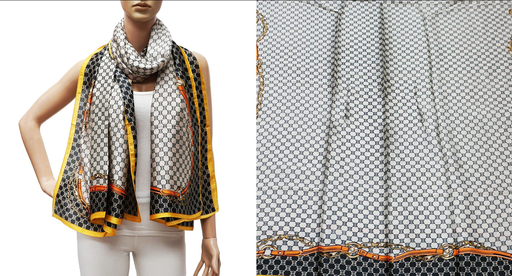 [66350] Rebajado - Pañuelo beige con negro