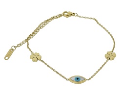 [66413] Tobillera de acero inoxidable con ojo turco