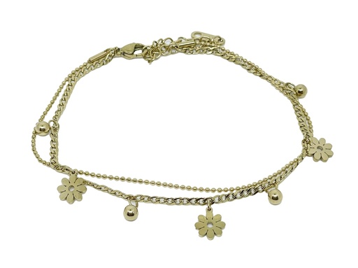 [66414] Tobillera de acero inoxidable en dorado