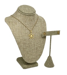 [66539] Set de collar y aretes de acero inoxidable