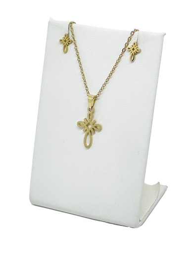 [66543] Set collar y aretes de acro inoxidable