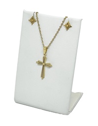 [66544] Set de collar y aretes de acero inoxidable