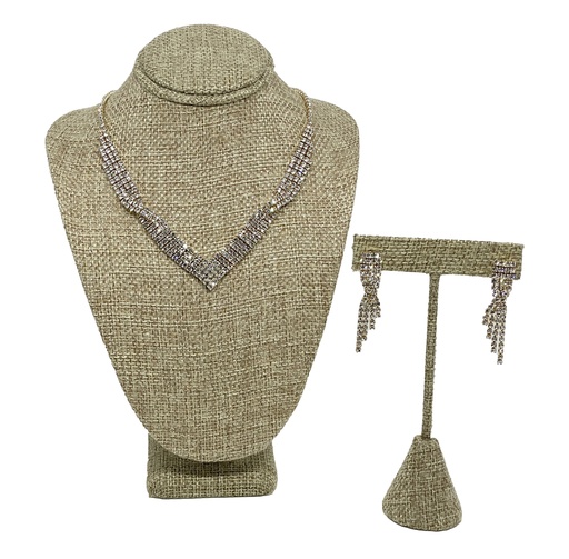 Set de collar y aretes con brillantitos