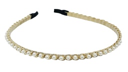 Diadema con perla de metal