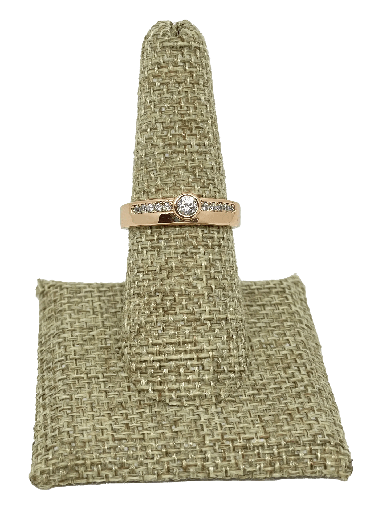 Anillo de rodio dorado