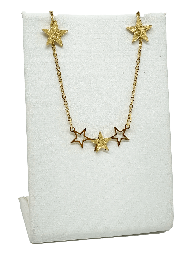 [66962] Set de collar y aretes de acero inoxidable