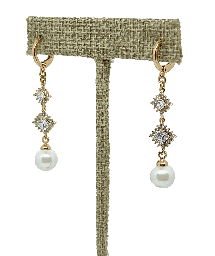[67016] Arete de rodio con brillantito y perla