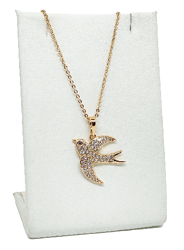 [67042] Cadena golondrina de rodio con brillantito