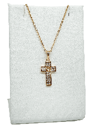 [67045] Cadena cruz de rodio con brillantito
