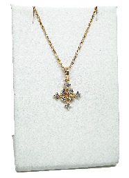 [67067] Cadena cruz de rodio con brillantito