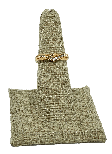 Anillo de rodio dorado con brillantito