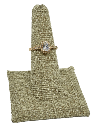 Anillo de rodio dorado con brillantito