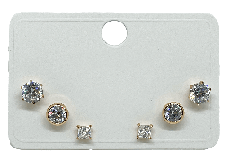 [67111] Set aretes x3 de rodio dorado
