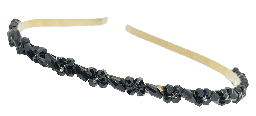 Diadema dorada de metal con piedras