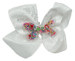 Moña con clip y mariposa