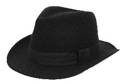 [67426] Sombrero fedora trilby negro de ala ancha