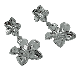 Aretes de metal de flor 3 x 5.7