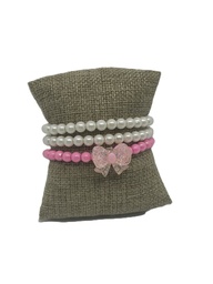 Set-de tres pulseras plásticas con moñita