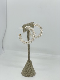 Argollas con perlitas 3 x 3 cm