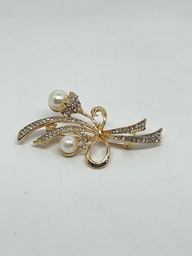 Prendedor de con brillantitos y perlas 3.5 x 6 cm