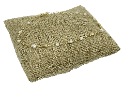 Pulsera con perlas blancas y cuadros