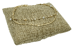 [67605] Pulsera dorada con piedras grises de 2 hilos