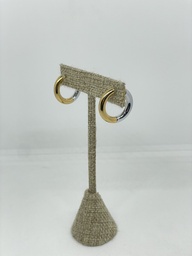 [67619] Argolla dorada y plateada de acero inoxidable 2cm