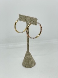 [67621] Argolla tres tonos de acero inoxidable 3.3x3cm