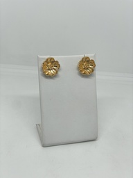 Aretes de metal de flor