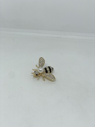 [67654] Prendedor dorado con negro de metal de abeja