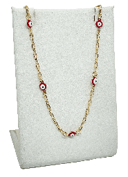[67663] Cadena dorado con rojo x 44 cm L. de ojo turco