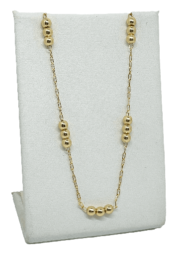 Cadena con bolitas de metal  x 44 cm L.