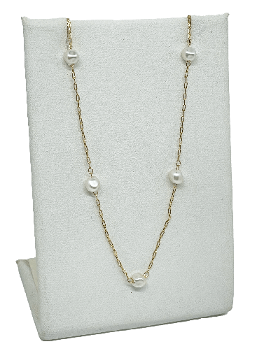 Cadena con perla blanca x 48 cm L.