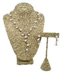 Set de collar y aretes con brillantito y perla