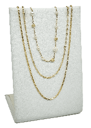 [67692] Cadena de 3 hilos dorada con perlas x 44 cm L.