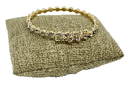 [67725] Pulsera de aro de metal con brillantito