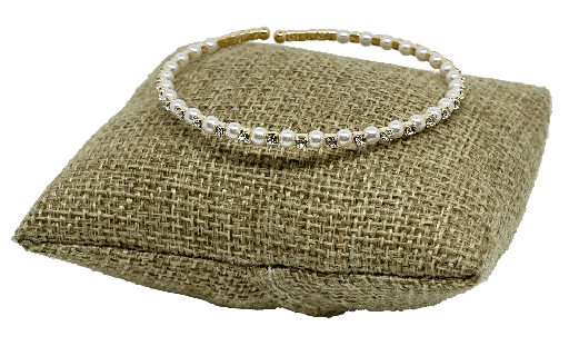 Pulsera de aro de metal con brillantitos