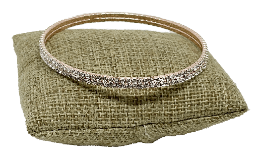 [67729] Pulsera de aro de metal con brillantitos