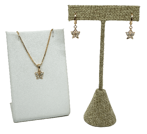 Set de collar y aretes de rodio