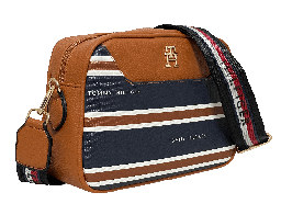 Bolsa de cuerina con rayas