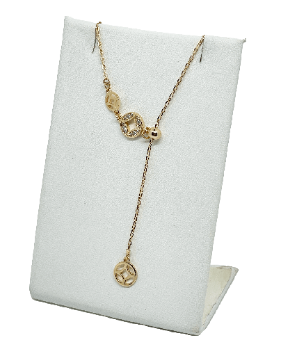 [67757] Collar dorado de rodio con brillantitos