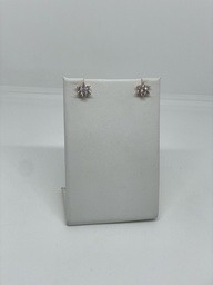 [67802] Aretes dorados de rodio de flor con brillantitos