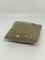 [67822] Pulsera dorada de rodio con brillantitos