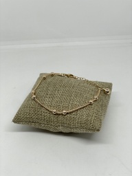 [67829] Pulsera dorada de rodio con bolitas