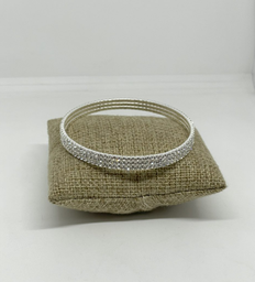 [67835] Pulsera de aro plateada con brillantitos