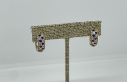 [67859] Argollas doradas con azul de rodio con brillantitos