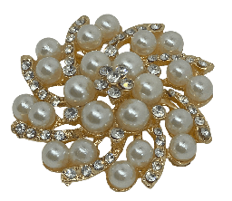 Prendedor de metal con perla y brillantito