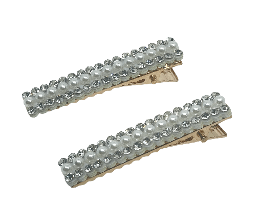 Set de 2 ganchos de pinzas y brillantitos