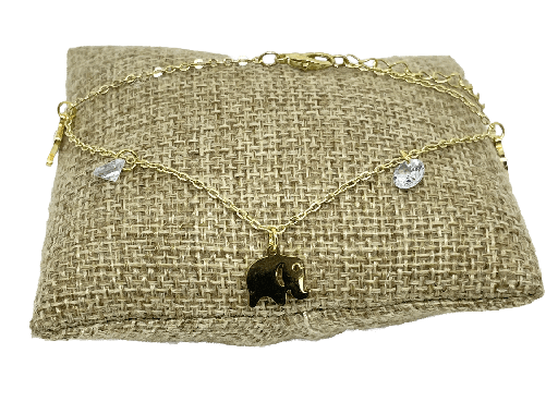 Tobillera con dijes de elefantes